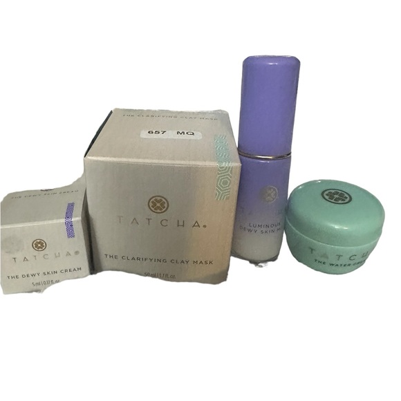 Tatcha Skin Care Bundle- 4 pieces Clay Mask, Dewy Mist & Cream & water cream new - Picture 2 of 7